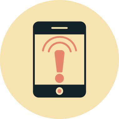 Alarm telefon uyarı simgesi düz biçimli