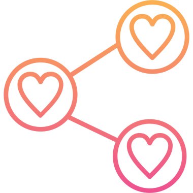 kalp sevgi simgesi, vektör çizim