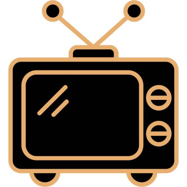 Moda tarzında izole edilmiş televizyon simgesi