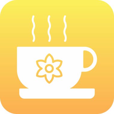 Sıcak çay ikonu, düz stil.