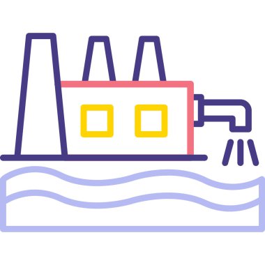 Fabrika. Web simgesi basit illüstrasyon