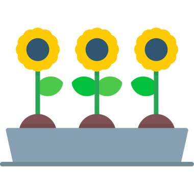 Çiçek. Web simgesi basit illüstrasyon