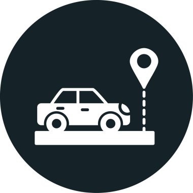 Bir araba simgesinin vektör illüstrasyonu