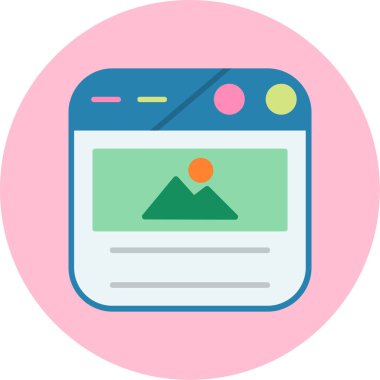 Tarayıcı web tasarım simgesi düz biçimli
