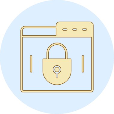 asma kilit simgesi, vektör çizimi