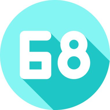 68. yıl dönümü vektör simgesi. 6816. yıldönümü tasarımı. Beyaz arkaplanda izole edilmiş vektör illüstrasyonu.