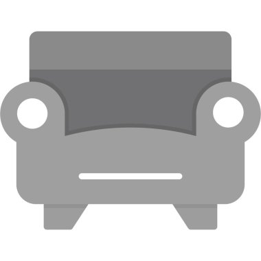 Sofa web simgesi basit vektör illüstrasyonu