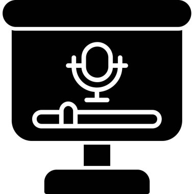 Mikrofon. Web simgesi basit illüstrasyon