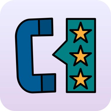 Beyaz arkaplanda izole edilmiş yıldız simgesi ve vektör illüstrasyonu