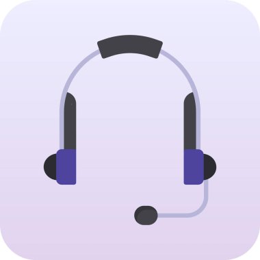 kulaklık seti müşteri simgesi düz biçimli