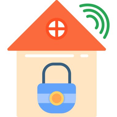 ev kablosuz ağ simgesi, vektör illüstrasyonu