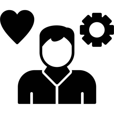 Kalp ikonu vektör illüstrasyonu