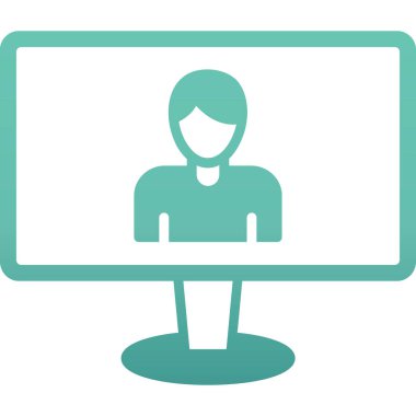 Kadın. Web simgesi basit illüstrasyon