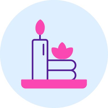 Bir mum simgesinin vektör illüstrasyonu