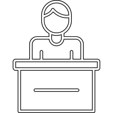 Ofis koltuğunda dizüstü bilgisayar ve kağıt vektör çizimi tasarımı ile oturan işadamı