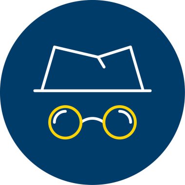 gözlük ve kitap vektör simgesi düzenlenebilir