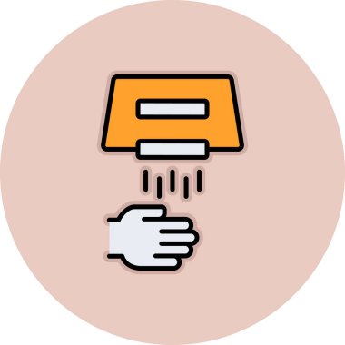 Üzerinde işaret simgesi olan bir kartı tutan el. vektör illüstrasyonu