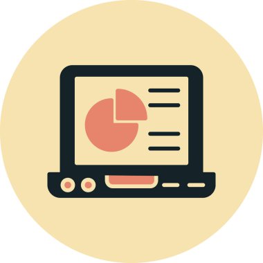 veri analizi düz vektör simgesi