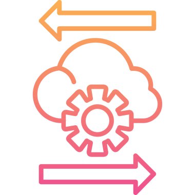 Bulut hesaplama simgesi vektör illüstrasyonu