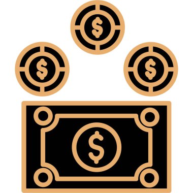 nakit para finans simgesi doldurulmuş dış hat biçimi