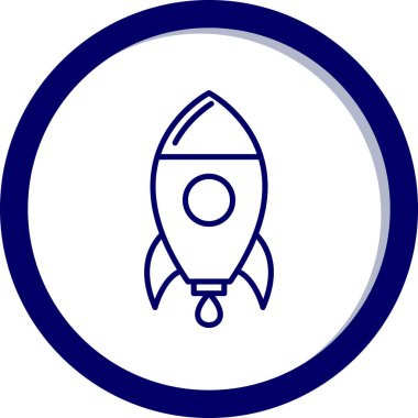 Roket. Web simgesi basit illüstrasyon