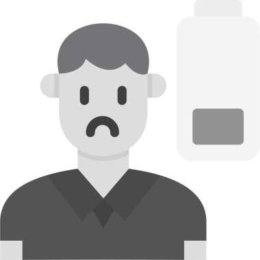 Sakallı üzgün adam, vektör çizimi.