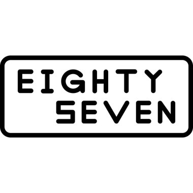 yedi numara 7 siyah vektör metni