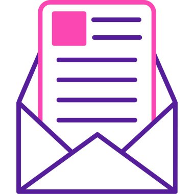 Zarf mektubu. Web simgesi basit illüstrasyon