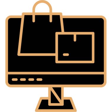 alışveriş arabası olan dizüstü bilgisayar, vektör çizimi