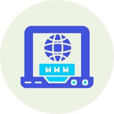 İnternet konseptinin web simgesi, vektör illüstrasyonu