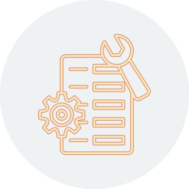 İngiliz anahtarı ve tornavida çizgisi simgesi, vektör illüstrasyonu