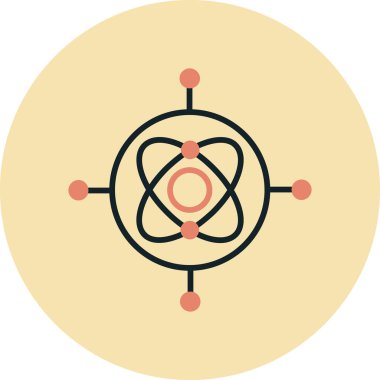 Bir atom simgesinin vektör illüstrasyonu