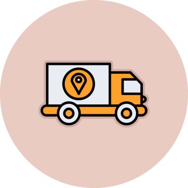 dağıtım kamyonu ikonu vektör çizimi