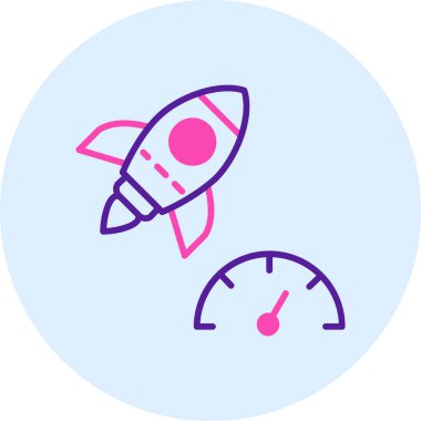 Roket. Web simgesi basit illüstrasyon