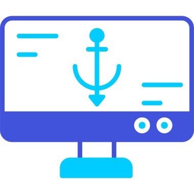 monitör simgesi, vektör illüstrasyonu basit tasarım