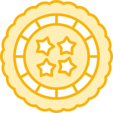 Yıldızlı altın para. vektör illüstrasyonu