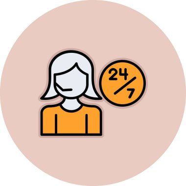 Kadın yüz simgesinin vektör illüstrasyonu