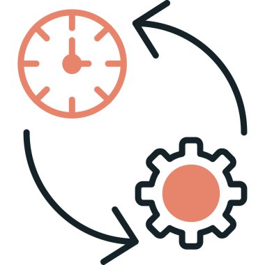 Zaman yönetimi simgesi vektör illüstrasyonu