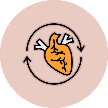 İnsan kalbi simge vektör çizim