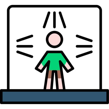 Billboard simgesi renk ana hatlı vektörü olan adam