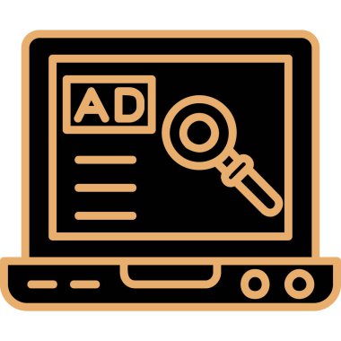 Reklam ikonu. Düz çizim. beyaz arkaplanda izole edilmiş seo vektör sembolü.