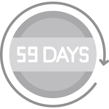 Geriye sadece 56 gün kaldı. Beyaz arkaplanda 5, 6 gün simge vektörü izole edildi.