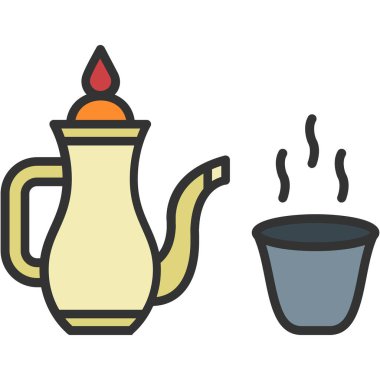 çaydanlık ve çay vektörü tasarımı