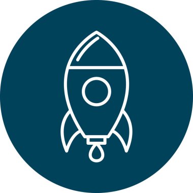 Roket. Web simgesi basit illüstrasyon