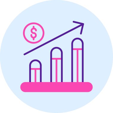 İş grafiği vektör satırı simgesi