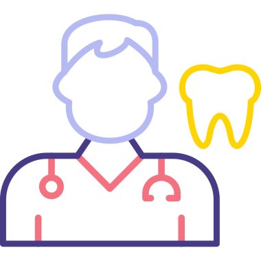 Dişçi. Web simgesi basit illüstrasyon