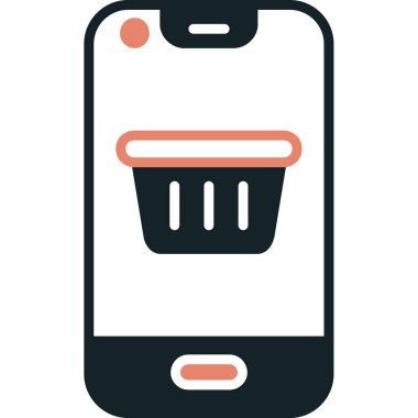 mobil alışveriş sepeti vektör simgesi