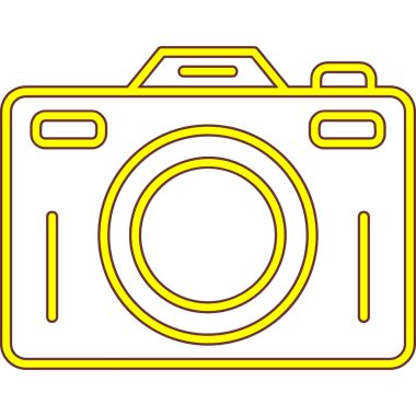 Kamera simgesi. Web için fotoğrafçılık vektör simgelerinin özet çizimi