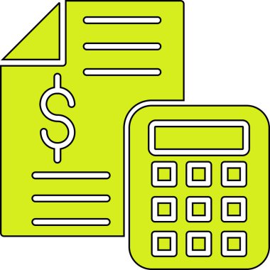 dosya özeti biçiminde iş muhasebe hesap makinesi simgesi