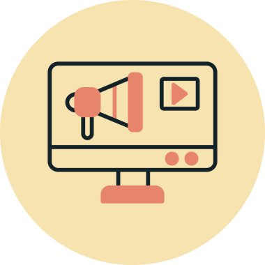 Pazarlama web simgesi, vektör illüstrasyonu